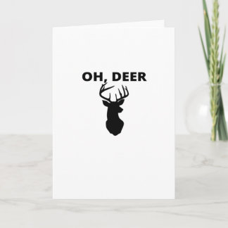 Oh Deer Oh Dear Whimsical Art Folded Greeting Card カード