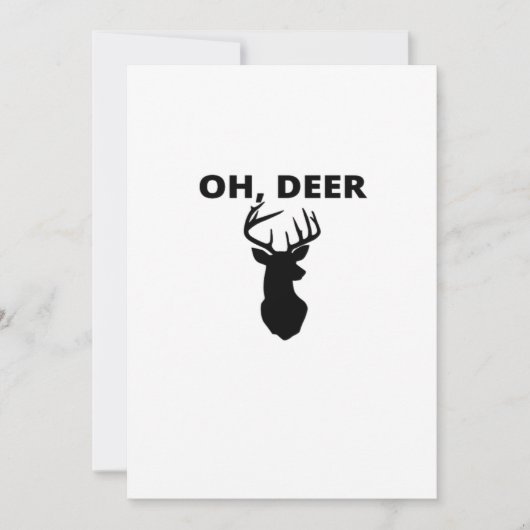 Oh Deer Oh Dear Whimsical Art StyFlat Holiday Card シーズンカード (正面)