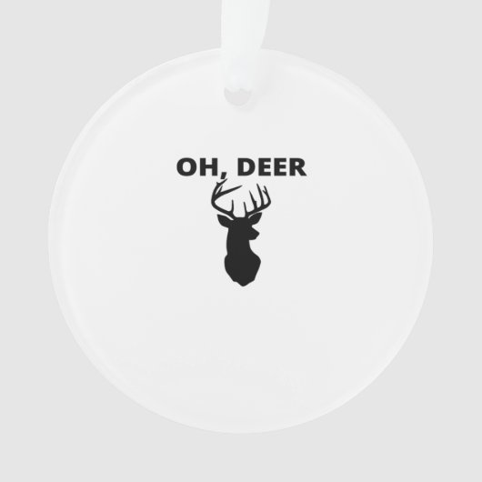 Oh Deer Oh Dear Whimsical Art StylAcrylic Ornament オーナメント (正面)