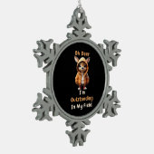 Oh Deer Outstanding In My Field Funny Humor スノーフレークピューターオーナメント (左)