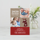 Oh Deer Plaidおもしろい Snowflakesフォトコラージュ シーズンカード (スタンド正面)