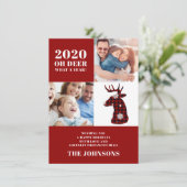 Oh Deer Plaidおもしろい Snowflakesフォトコラージュ シーズンカード (スタンド正面)