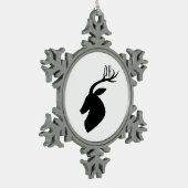 Oh Deer Pun Creative Style スノーフレークピューターオーナメント (左)