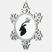 Oh Deer Pun Creative Style スノーフレークピューターオーナメント (右)