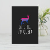 Oh Deer Queer Bisexual Pride Gay Flat Holiday Card シーズンカード (スタンド正面)