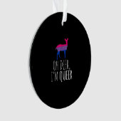 Oh Deer Queer Bisexual Pride Gay LAcrylic Ornament オーナメント (正面)
