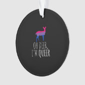 Oh Deer Queer Bisexual Pride Gay LAcrylic Ornament オーナメント (正面)