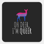 Oh Deer Queer Bisexual Pride Gay Lesbian Design スクエアシール (正面)