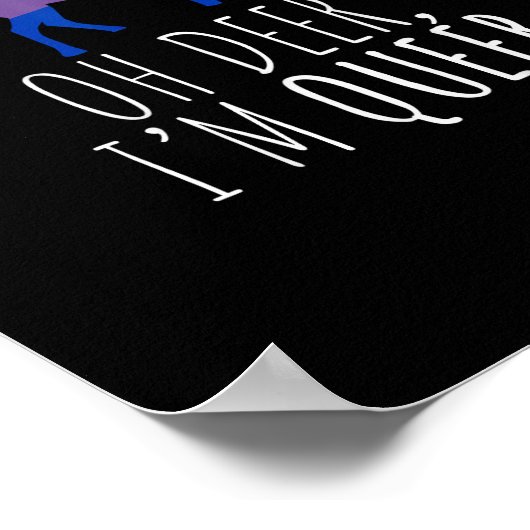 Oh Deer Queer Bisexual Pride Gay Lesbian Design  ポスター (角)