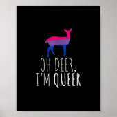 Oh Deer Queer Bisexual Pride Gay Lesbian Design  ポスター (正面)