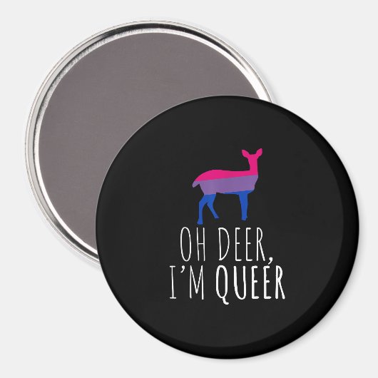 Oh Deer Queer Bisexual Pride Gay Lesbian Design  マグネット (正面/裏面)