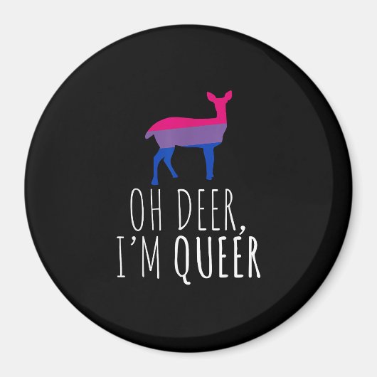 Oh Deer Queer Bisexual Pride Gay Lesbian Design マグネット (正面)
