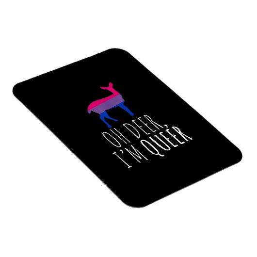 Oh Deer Queer Bisexual Pride Gay Lesbian Design マグネット (右側)