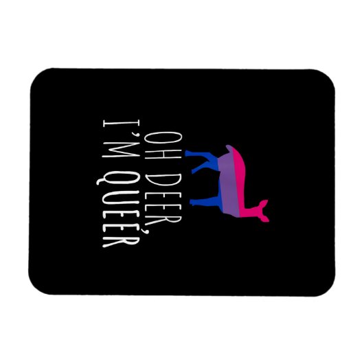 Oh Deer Queer Bisexual Pride Gay Lesbian Design  マグネット (横)