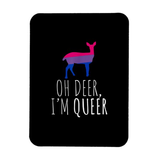 Oh Deer Queer Bisexual Pride Gay Lesbian Design マグネット (縦)