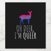 Oh Deer Queer Bisexual Pride Gay Lesbian Design  ワインラベル (シングルラベル)