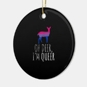 Oh Deer Queer Bisexual Pride Gay Lesbian DOrnament セラミックオーナメント (左)