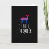 Oh Deer Queer Bisexual Pride GFolded Greeting Card カード (正面)