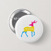 Oh Deer Queer Colorful Pride Flag Celebration  缶バッジ (正面&裏面)