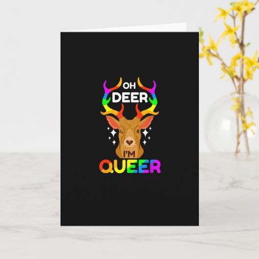 Oh Deer Queer Creative Modern Style カード (黄色い花)