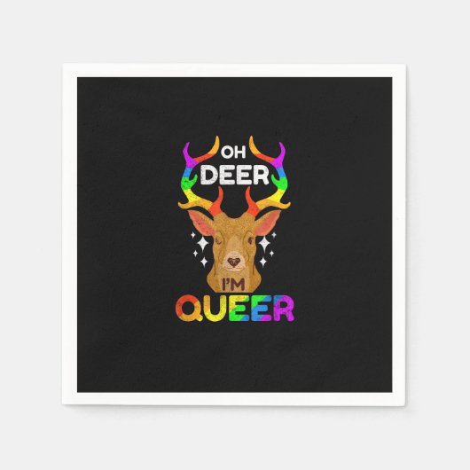 Oh Deer Queer Funny LGBTQ Pride Awareness  スタンダードカクテルナプキン (正面)