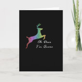 Oh Deer Queer Funny Pun LGBT PFolded Greeting Card カード (正面)
