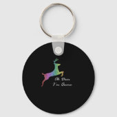 Oh Deer Queer Funny Pun LGBT Pride CelebraKeychain キーホルダー (正面)