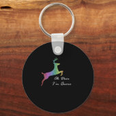Oh Deer Queer Funny Pun LGBT Pride CelebraKeychain キーホルダー (正面)