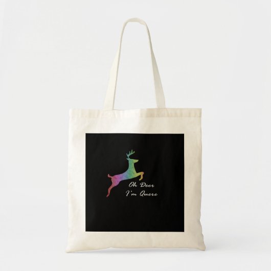 Oh Deer Queer Funny Pun LGBT Pride CelebraTote Bag トートバッグ (正面)