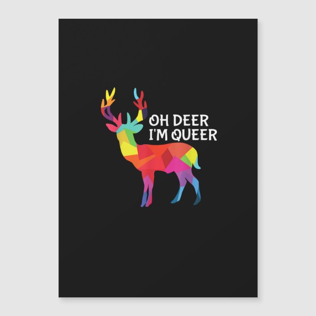 Oh Deer Queer Funny Pun LGBT Pride Design (正面)