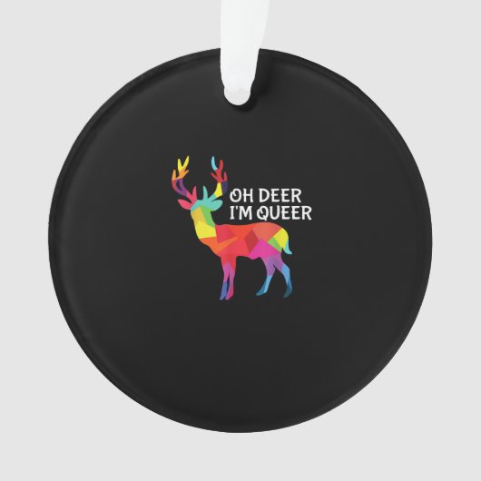Oh Deer Queer Funny Pun LGBT Pride Design オーナメント (正面)