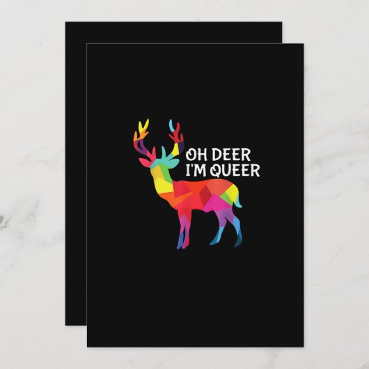 Oh Deer Queer Funny Pun LGBT Pride Design シーズンカード (正面/裏面)