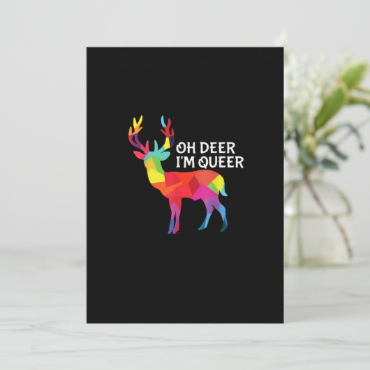 Oh Deer Queer Funny Pun LGBT Pride Design シーズンカード (スタンド正面)