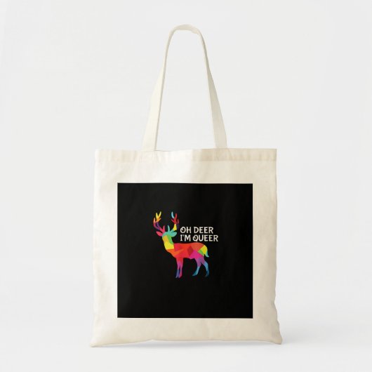 Oh Deer Queer Funny Pun LGBT Pride Design トートバッグ (正面)