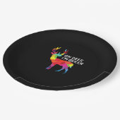 Oh Deer Queer Funny Pun LGBT Pride Design ペーパープレート (アングル)