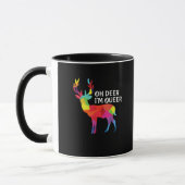 Oh Deer Queer Funny Pun LGBT Pride Design マグカップ (左)