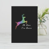 Oh Deer Queer Funny Pun LGBT PridFlat Holiday Card シーズンカード (スタンド正面)