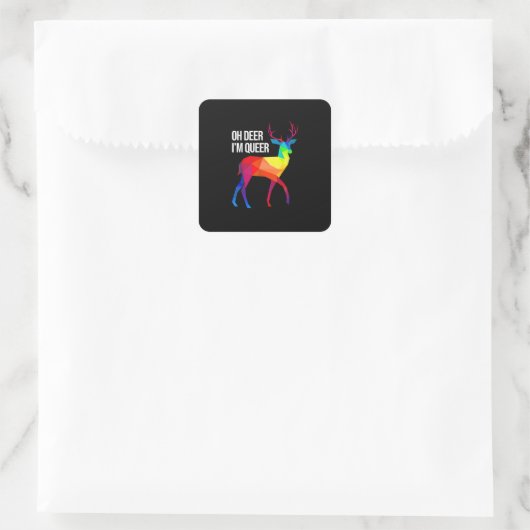 Oh Deer Queer LGBT Pride Celebration Design  スクエアシール (バッグ)