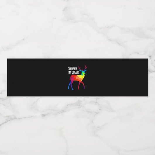 Oh Deer Queer LGBT Pride Celebration Design ペットボトルラベル (シングルラベル)