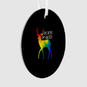 Oh Deer Queer LGBTQ Pride CelebratAcrylic Ornament オーナメント (正面)