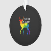 Oh Deer Queer LGBTQ Pride CelebratAcrylic Ornament オーナメント (正面)