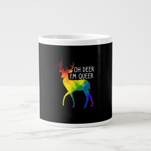 Oh Deer Queer LGBTQ Pride Celebration Month  ジャンボコーヒーマグカップ (正面)