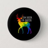 Oh Deer Queer LGBTQ Pride Celebration Month  缶バッジ (正面)