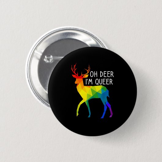 Oh Deer Queer LGBTQ Pride Celebration Month  缶バッジ (正面&裏面)