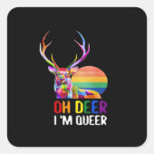 Oh Deer Queer Minimal Modern Style  スクエアシール (正面)
