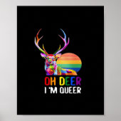 Oh Deer Queer Minimal Modern Style  ポスター (正面)