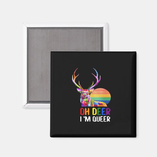 Oh Deer Queer Minimal Modern Style  マグネット (正面/裏面)