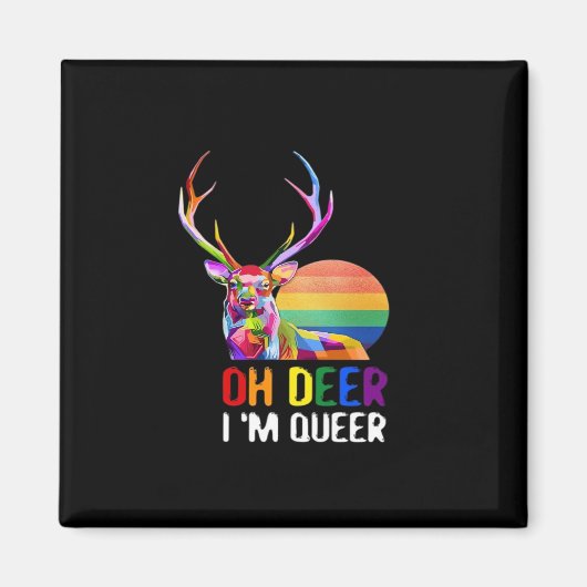 Oh Deer Queer Minimal Modern Style  マグネット (正面)
