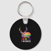 Oh Deer Queer Minimal Modern Style Keychain キーホルダー (正面)