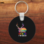 Oh Deer Queer Minimal Modern Style Keychain キーホルダー (正面)